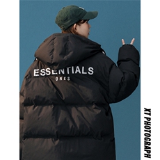 中性风小熊加厚宽松连帽面包服棉衣外套情侣装棉服G1033P128女，男装棉衣，电商A339