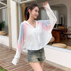 黑胶防晒衣女2025夏季UPF50+冰丝防紫外线透气骑车防晒服罩衫外套，男装风衣，星座1210-1