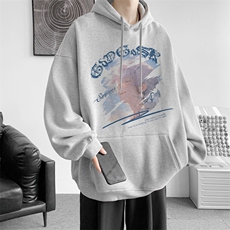 华棉春秋内景重磅复古宽松连帽卫衣男WY00663/P45加绒P50，男装卫衣，电商B316