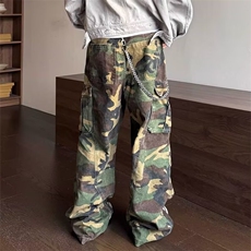 春秋季新款休闲美式高街复古迷彩水洗宽松直筒工装牛仔裤，男装牛仔裤，星座410-6（原星座1304-1）