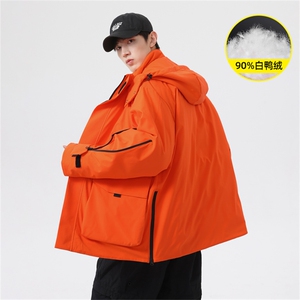 5972-P268新标90绒石墨烯工装情侣羽绒服外套图片