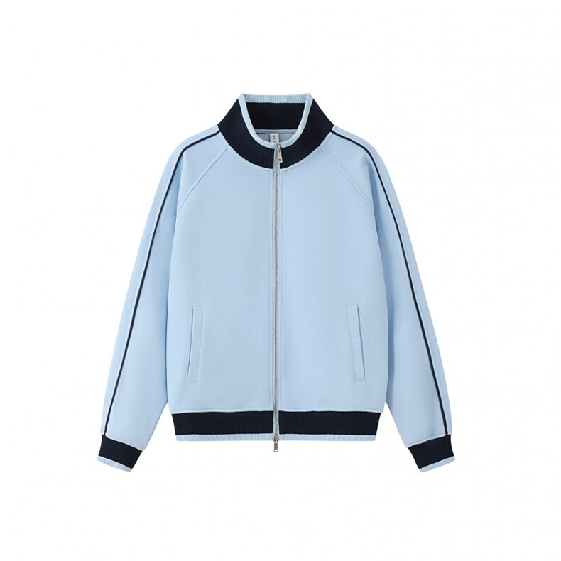 重磅420克boxy短款立领拉链条纹开衫秋季直播外套男D9896-P65,女装短外套,星座610B-1