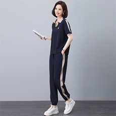 夏装搭配一整套运动短袖套装女2025新款年轻妈妈装时尚穿搭两件套，女装套装/套裙，忆绮罗