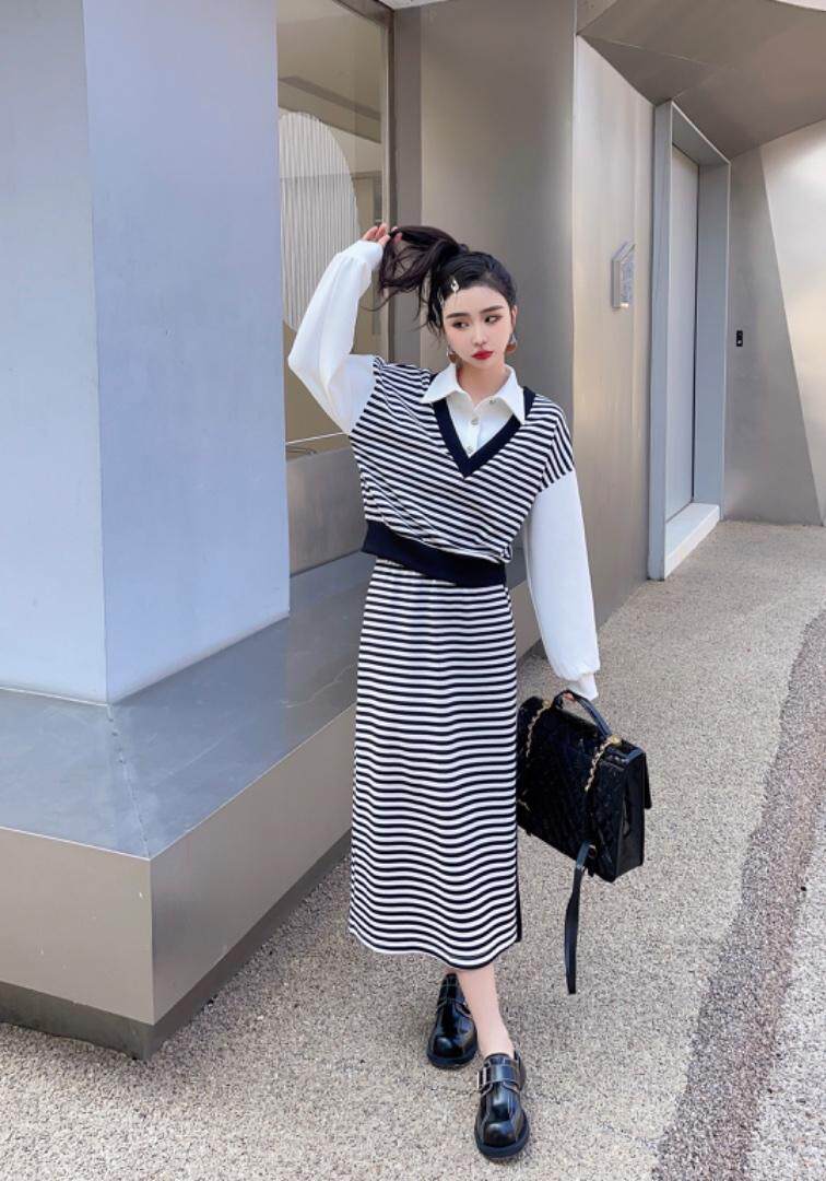 2023条纹套裙，其它，贻思茗