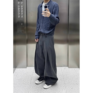 网图 春款老钱风 cleanfit百搭A字褶宽松直筒休闲裤 CK867/特P50图片