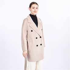 简约时尚羊绒大衣女秋冬新款宽松中短款外套，女装羊绒大衣，星纬羊绒
