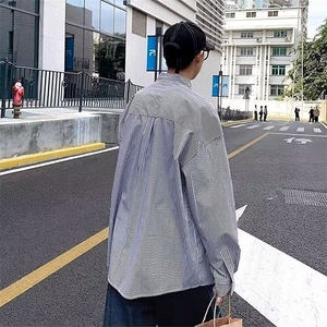 2026年春季款条纹长袖衬衫男女百搭衬衣外套潮 C3007图片