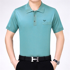 2023夏季新款短袖t恤男中年翻领衣服半袖体恤Polo衫，男装T恤，电商B212（原钱塘6029）