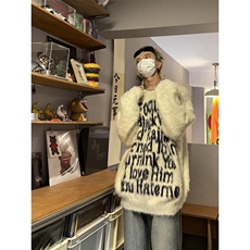 【有货】DA731-P60美式字母提花连帽毛衣休闲潮宽松型长袖冬季，男装针织衫/毛衣，星座603-2
