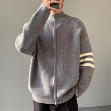 秋冬新款立领针织拉链衫外套潮流时尚简约毛衣外套男AM56-P56，男装针织衫/毛衣，星座208-5