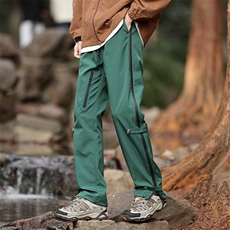 GENIOLAMODE户外运动防泼水机能风冲锋裤子男士夏季薄款宽松直筒，男装休闲裤，电商D310B
