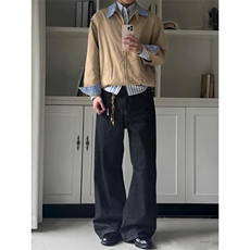 ~老钱风miu系哈灵顿夹克假两件拼接格子W1328/特P65，男装夹克，电商B350