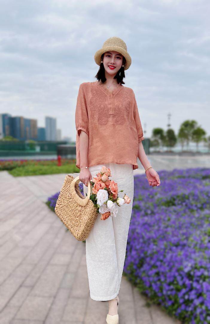 纯苎小衫裤子 时尚风巜川哲4028 风淑女风休闲风，其它，川哲