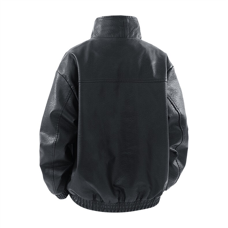 得物二开秋季街头机车服男士PU皮衣宽松潮牌外套痞帅JK1192-P90,男装皮衣,星座1103-3