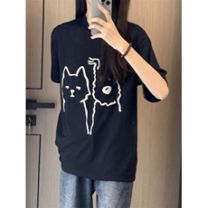 T0624-P25儿童简笔画纯棉卡通印花短袖男女款学生百搭上衣，男装T恤，星座617A-2