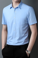 男士2023年夏季新款百搭衬衫男短袖商务休闲衬衣男，男装衬衫，电商B360