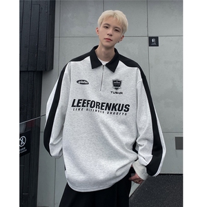 美式polo衫卫衣男2025新款春秋季半拉链外套款大码上衣W81-P48图片