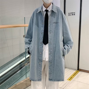 男秋季外套潮牌街头中长款牛仔夹克J2058P68图片