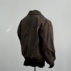 复古做旧PU皮衣夹克美式潮牌痞帅机车服外套休闲上衣Y1029P72网图，男装夹克，电商B245