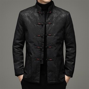 风冬季立领长袖休闲纯色男士唐装白鸭绒羽绒服SFT9916-P220，男装羽绒服，电商B212（原钱塘6029）