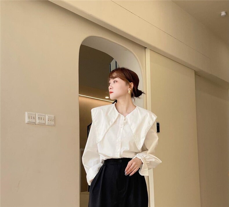 大翻领宽松衬衫，女装衬衫，Balance Studio