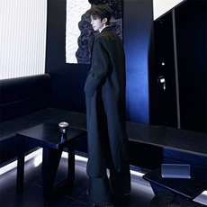 （）黑色长款西装外套西服大衣2811-P125(夹棉28112-p140)，男装西服，星座910-5