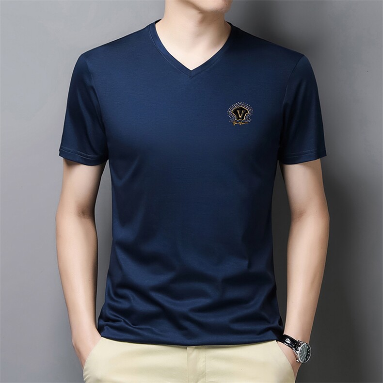 爸爸夏装短袖T恤冰丝薄款中年男士夏季polo衫中老年人爷爷上衣服,男装T恤,电商B212（原钱塘6029）