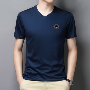 爸爸夏装短袖T恤冰丝薄款中年男士夏季polo衫中老年人爷爷上衣服图片