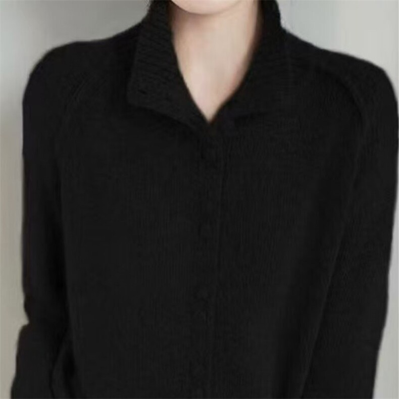 粉色高领毛衣女春季慵懒风高级感洋气宽松大码内搭打底针织衫上衣，女装羊毛衫，萱芳婷羊绒