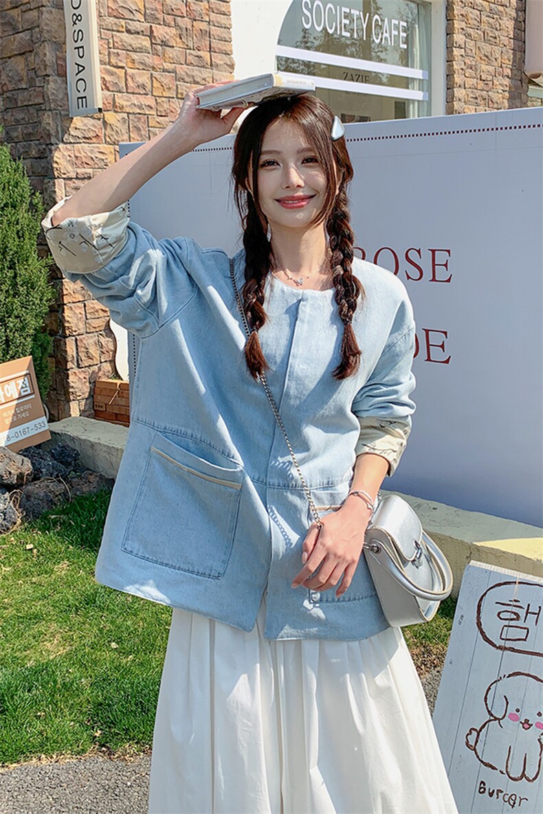 现货设计感新中式两面穿牛仔外套2C2851013P165K248,女装短外套,2C285