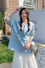 现货设计感新中式两面穿牛仔外套2C2851013P165K248，女装短外套，2C285
