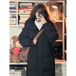 加厚艺考情侣学院风长款连帽棉衣ZM095-P88图片