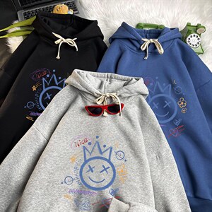 WY2180-P35 加绒款-P40 纯棉连帽卫衣男大码运动帽衫宽松薄图片