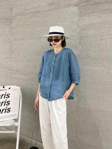 时尚麻料小衫，女装，维茜