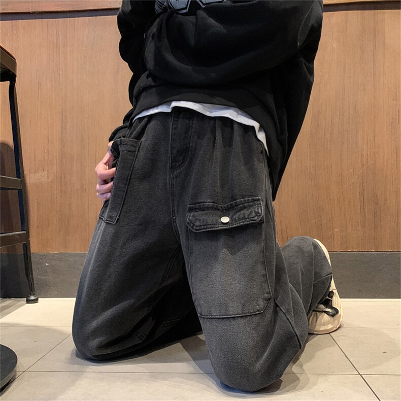 港风潮男工装仔裤嘻哈ins潮高街潮流痞帅长裤N0874-P48图片
