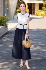 高级感贵夫人套装阔腿裤两件套显瘦女夏季2025年新款气质40-50岁，女装套装/套裙，恋慕依尚