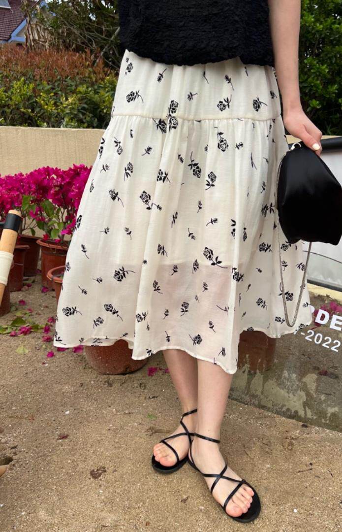 玫瑰花半裙，女装半身裙，唯品