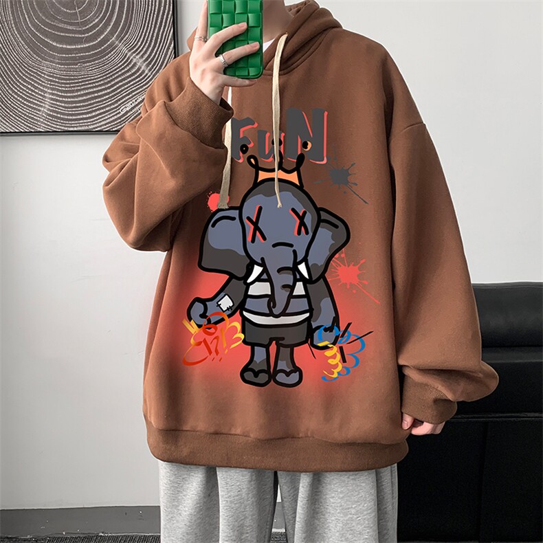 WY2221-P35加绒款-P40纯棉连帽卫衣男大码运动帽衫宽松薄外套男,男装卫衣,电商A040