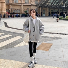 美式复古休闲连帽卫衣外套女秋冬季新款设计感宽松长袖开衫上衣，女装卫衣/绒衫，星座218-8