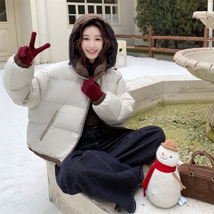 新款!现货!90白鸭绒撞色连帽羽绒服6925-P305-K458图片