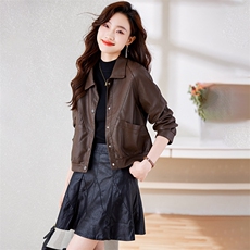 BAO加绒加厚皮衣女装2025秋冬新款高级感时尚洋气小个子皮衣外套，女装皮衣，潮流依族