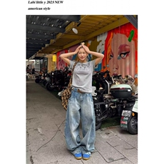 日系慵懒ins简约新款气质原宿流行牛仔裤文艺潮流百搭时尚，男装牛仔裤，星座506A