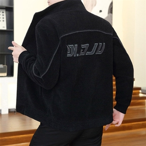 直播秋冬金貂绒立领毛呢大衣短款夹克外套上衣男D31P145控238图片