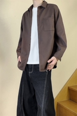 CS043-P35后外工字摺男女通勤百搭秋季长袖衬衣，男装衬衫，电商A178