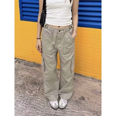 美式多口袋工装牛仔裤男女高街设计感宽松休闲直筒裤K6105-P60，男装休闲裤，星座412-2