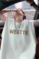 ！2025夏季新款男士无袖T恤字母印花麂皮绒背心TLBX22特P18，男装T恤，电商B220