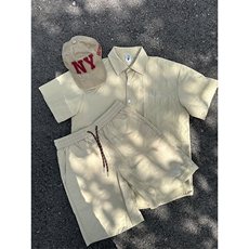 夏季新款速干短袖刺绣衬衫潮流港风宽松百搭男半袖CS285-P35，男装T恤，星座301C-5