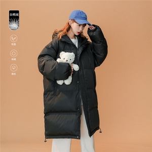 22中性冬季白鸭绒简约长款羽绒服外套YR150P245控298,明星怎么穿搭中长款羽绒服图片