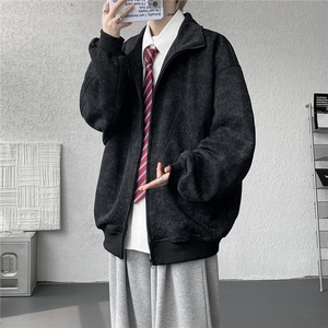 特批扎染开衫卫衣男美式重磅解构拼接脏脏拉链立领外套KS008-TP65图片
