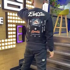 卫衣男春秋季ins潮牌圆领打底衫美式长袖港风无帽外套宽松上衣服t，男装T恤，星座506A